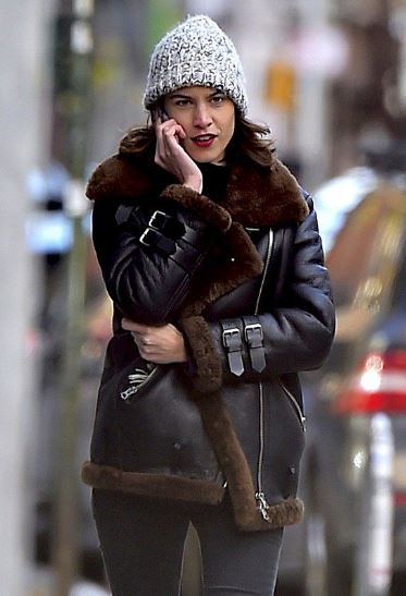 Alexa Chung Winter Shearling Jacket For Women 