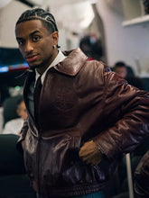 FC Barcelona x AMIRI 2026/27 Burgundy Leather Bomber Jacket