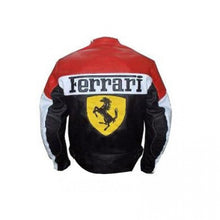 Ferrari Red And Black Leather Jacket