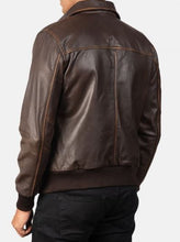 Bomber Brown Men Fur Leather Jacket