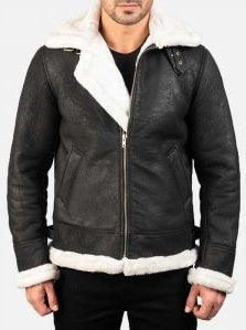 Bomber Off-Whte Men Fur Leather Jacket