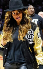 Opening Ceremony Beyonce Black and Golden Letterman Jacket