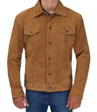 Logan Tan Suede Leather Trucker Jacket