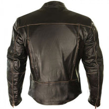 Cafe Racer Brown Leather Jacket For Men