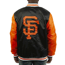 SF 49ERS Champs Giants Black Satin Patches Jacket