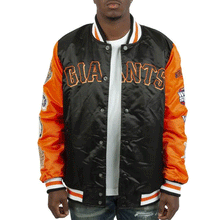 SF 49ERS Champs Giants Black Satin Patches Jacket