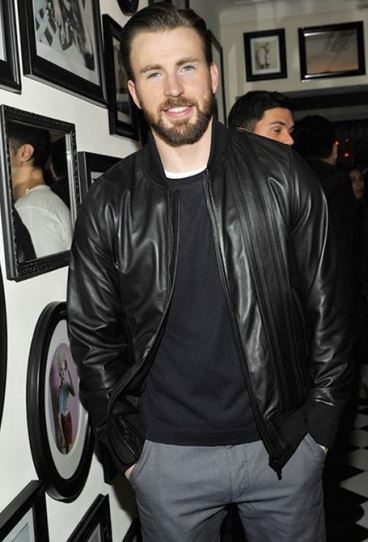 Chris Evans Black Leather Jacket