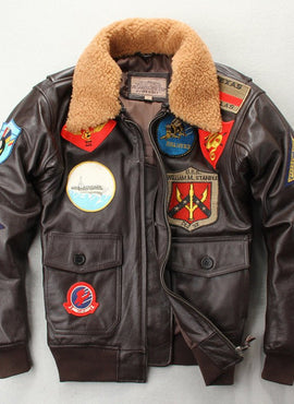 Men's Embroidered Leather Motorcycle Jacket