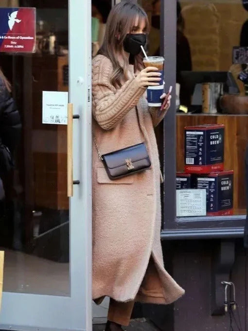 Emily in Paris S03 Emily Cooper Beige Wool Coat