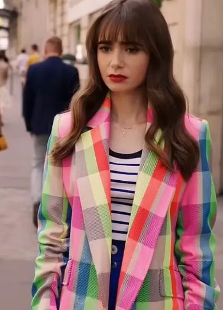 Emily in Paris S03 Emily Cooper Multicolor Coat