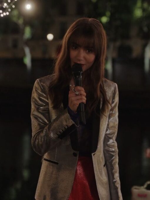 Emily In Paris S03 Emily Cooper Silver Blazer