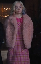 Wednesday 2022 Enid Sinclair Pink Faux Fur Jacket