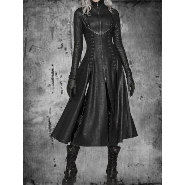 Women's Stand Collar Long Coat