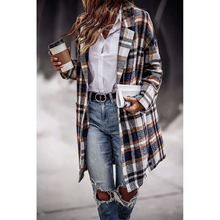 Fashion Plaid Long Coat With Pockets