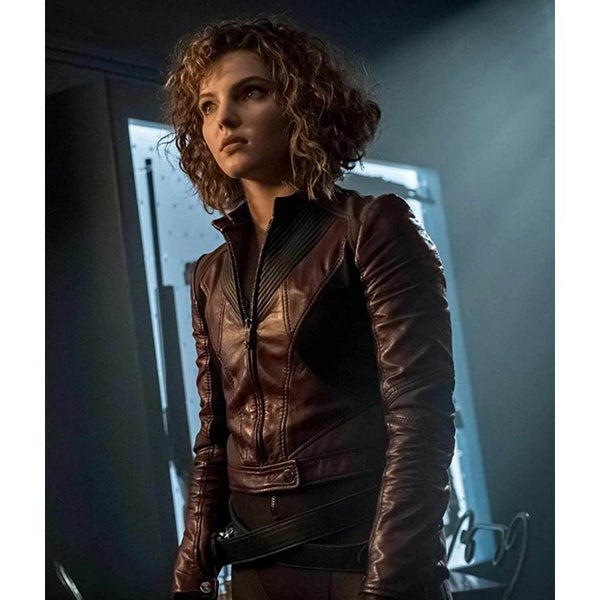 Gotham Camren Bicondova Burgundy Leather Jacket