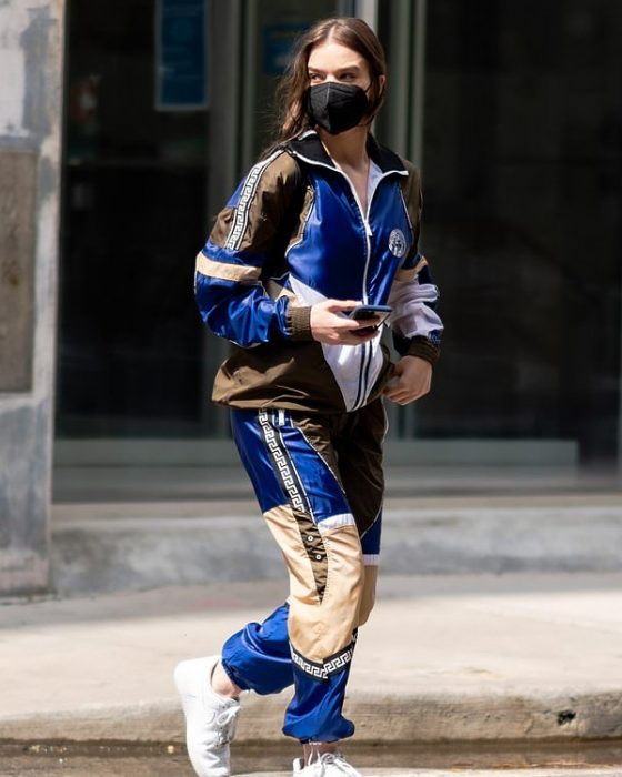 Hailee Steinfeld Versace Blue Tracksuit