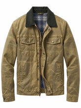 Heart of the Beast Brad Pitt beige cotton jacket front view with zipper closure