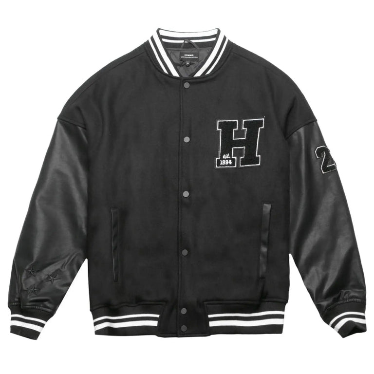 Homme Vancouver Logo Black Varsity Jacket