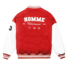 Homme Vancouver Logo Red/White Varsity Jacket