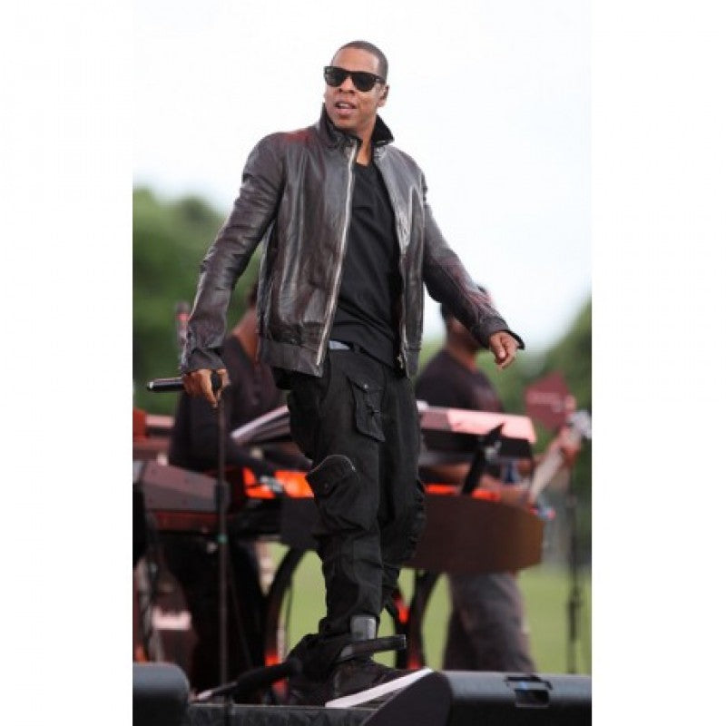 Jay Z Rick Owens Black Leather Jacket