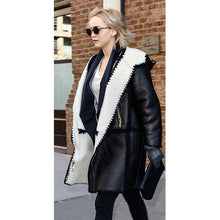 Jennifer Lawrence Stylish Hoodie Leather Coat