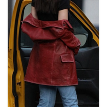 Madame Web Dakota Johnson Leather Peacoat