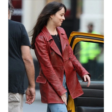 Madame Web Dakota Johnson Leather Peacoat