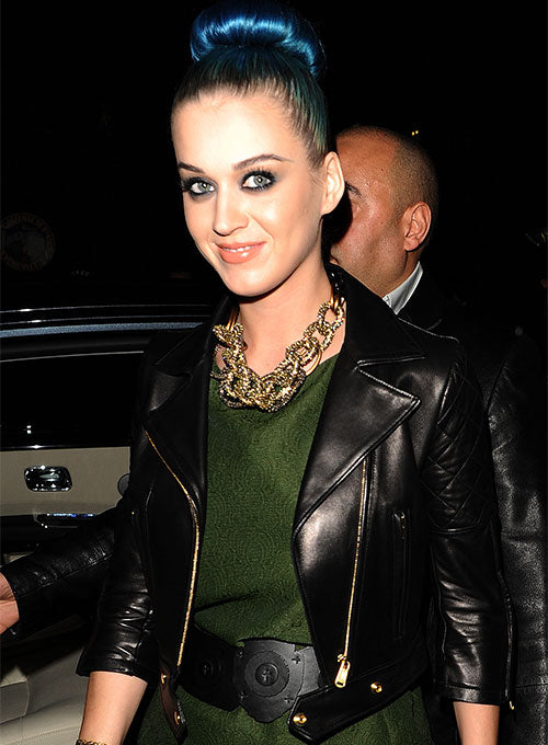Katy Perry Stylish Black Leather Jacket