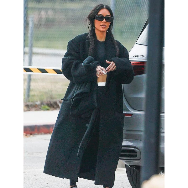 Kim Kardashian Black Trench Coat