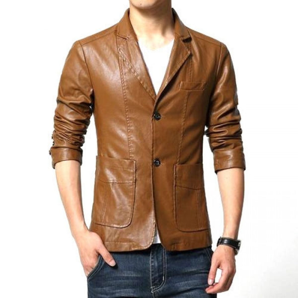 Coat Style Brown Leather Jacket