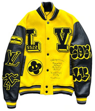 Mens Louis Vuitton Yellow Versity Leather Jacket