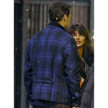 Love Again Sam Heughan Blue Check Jacket