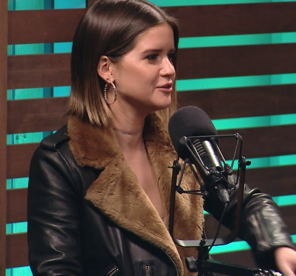 Maren Morris Black Leather Brown Fur Jacket