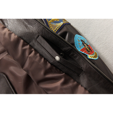 Men's Embroidered Leather Motorcycle Jacket