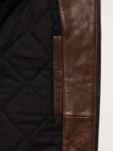 Men's Premium Brown Two-Tone Lambskin Leather Racer Jacket – Handcrafted Slim Fit Biker Style