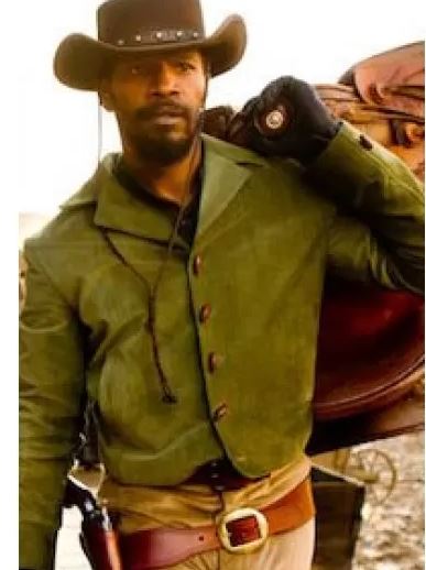 DJANGO UNCHAINED JAMIE FOXX GREEN COTTON JACKET FOR MEN