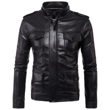 Men's Motorcycle Hooded Leather Jacket