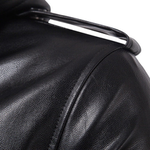 Men's Motorcycle Hooded Leather Jacket