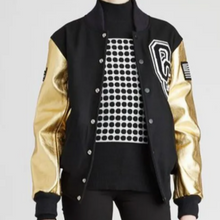 Opening Ceremony Beyonce Black and Golden Letterman Jacket