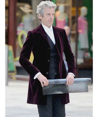 12th Doctor Who Peter Capaldi Maroon Velvet Coat