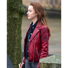 Phoebe Dynevor Bank of Dave Leather Jacket