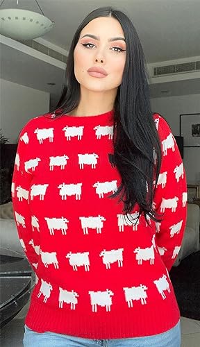 Princess Diana Black Sheep Red Sweater