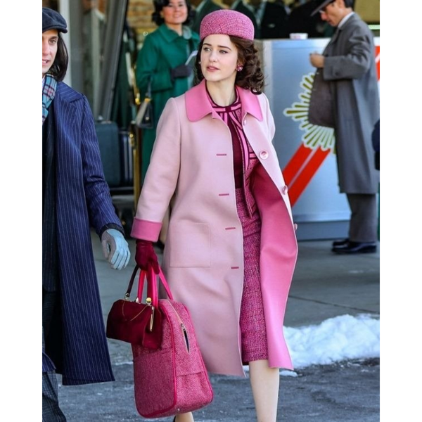 The Marvelous Mrs. Maisel Season 5 Rachel Brosnahan Pink Coat