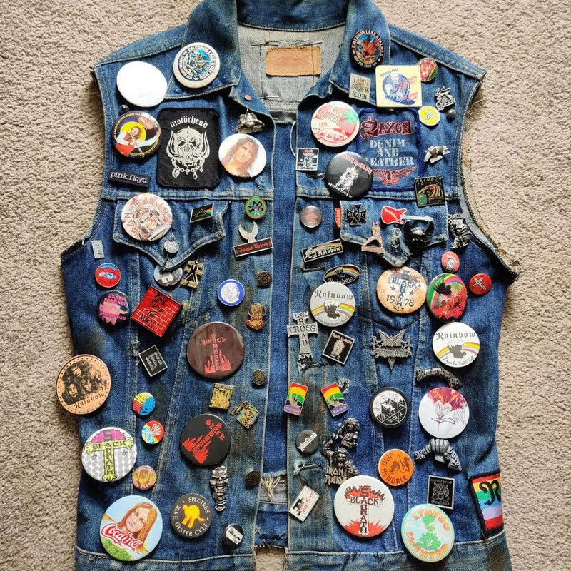 Retro Patches Style Denim Vest