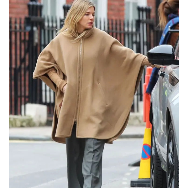 Sienna Miller Anatomy Of A Scandal 2022 Brown Poncho