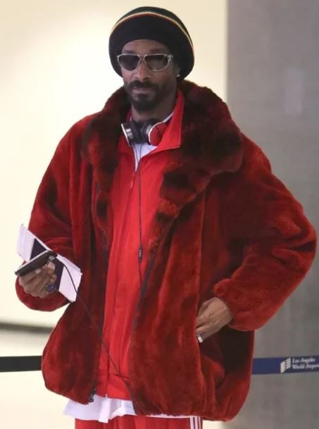 Snoop Dogg Faux Fur Red Coat