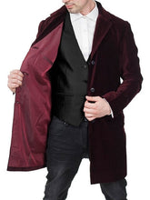 12th Doctor Who Peter Capaldi Maroon Velvet Coat