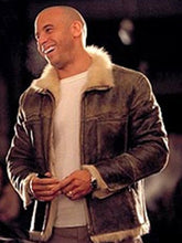 Vin Diesel Movie XXX 2002 Fur Black Leather Jacket