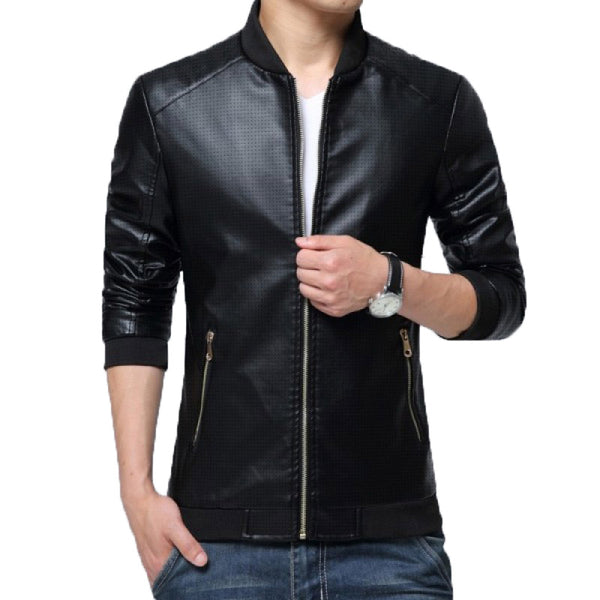 Mens Retro Vintage Casual Leather Jacket