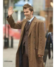 10th Doctor Who Brown Wool Coat